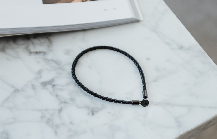 Gordon Leren Armband Zwart Oliver Cabell