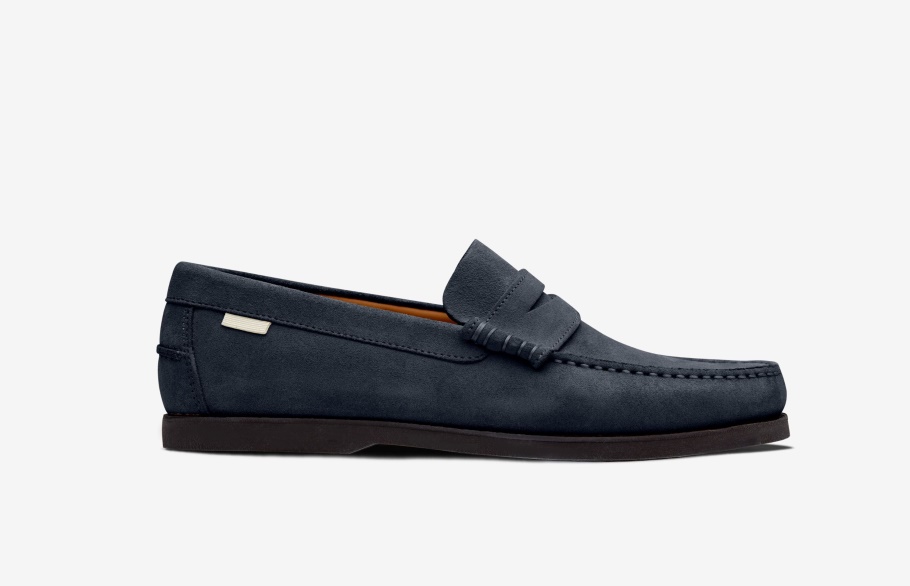 Oliver Cabell Penny Loafer Marine Suède