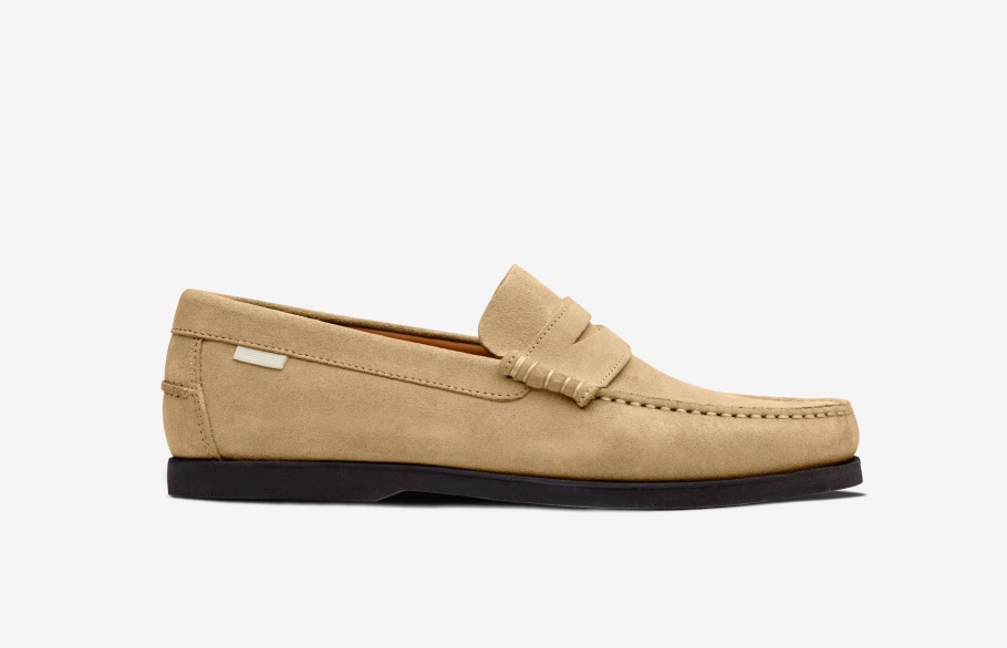 Penny Loafer Zand Suède Olijf Cabell