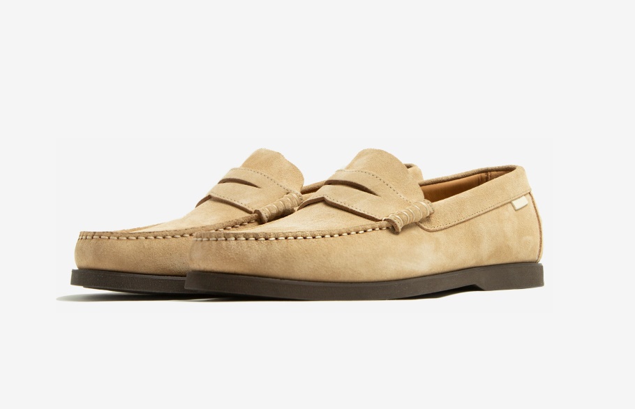 Penny Loafer Zand Suède Olijf Cabell