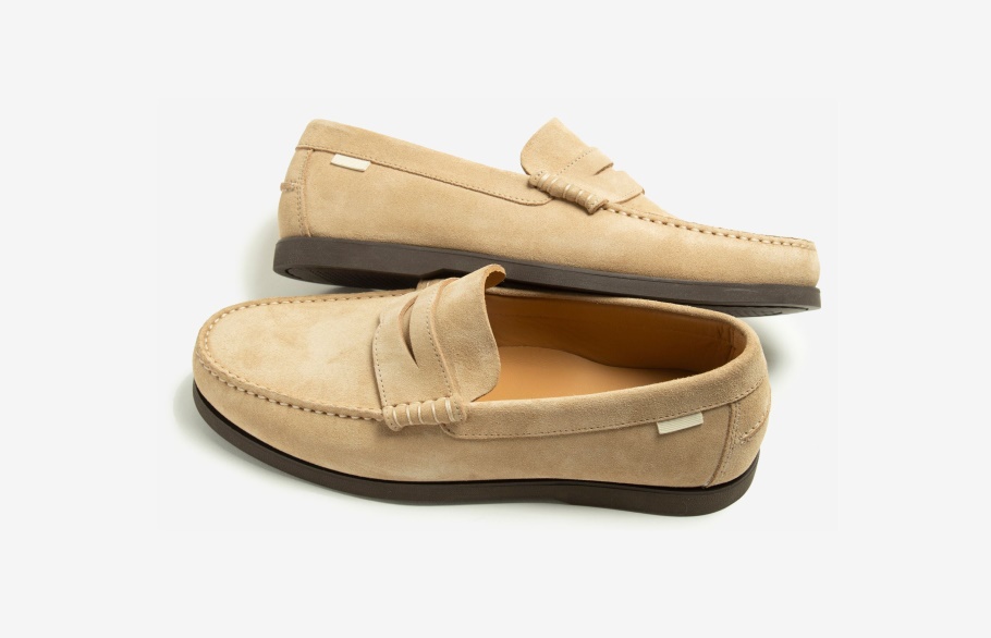 Penny Loafer Zand Suède Olijf Cabell